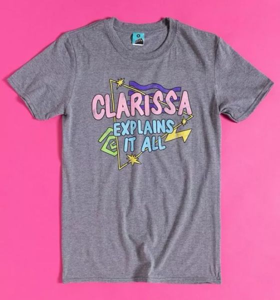 

official clarissa explains it all logo grey marl t-shirt, White;black