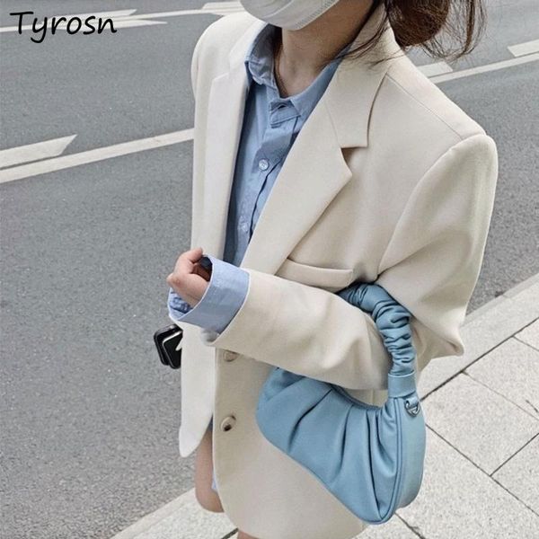 

women's suits & blazers women fashion korean style spring autumn all-match streetwear chic elegant oversize outwear ulzzang simple tend, White;black
