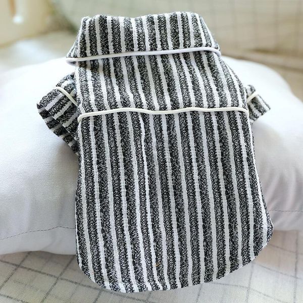 

pet clothing striped cotton and linen pajamas dog cat clothes for small dogs cats puppy costume pug jacket chihuahua teddy costumes