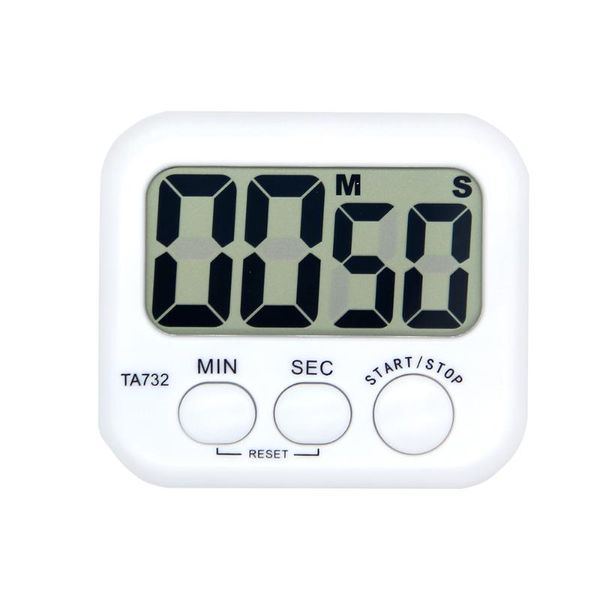 Timers White mini eletrônico eletrônico grande LCD Digital Cozinha Timer Relógio Contagem de contagem de contagem Tempo alto Alarme Home forno de cozinha Ferramentas de cozinha acessórios