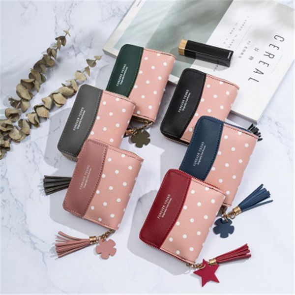 

small wallet bag ladies fresh little color matching coin purse fashion korean version of the card holder tide wallets, Red;black