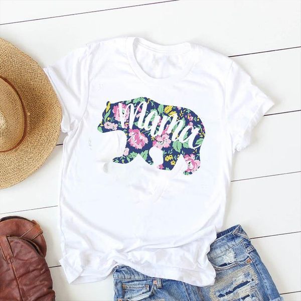 

painting summer letters mama womens t shirts mother animal print cute camisa mujer graphic tees, White