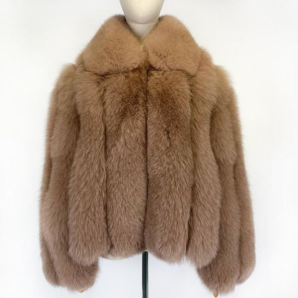 

women's fur & faux natural jacket with long sleeve coat, Black