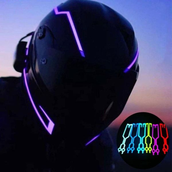 

motorcycle helmets el cycling helmet led cold light flashing reflective luminous sticker strip modified waterproof decoration