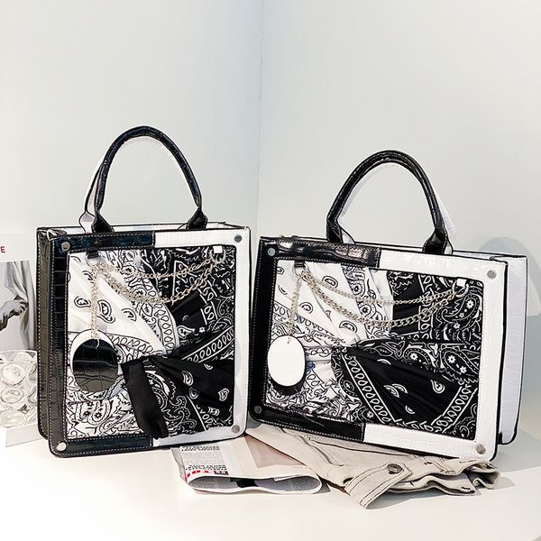 

portable tote bag silk scarf bag women's chain new single shoulder texture commuter messenger outlet black friday, Black;red