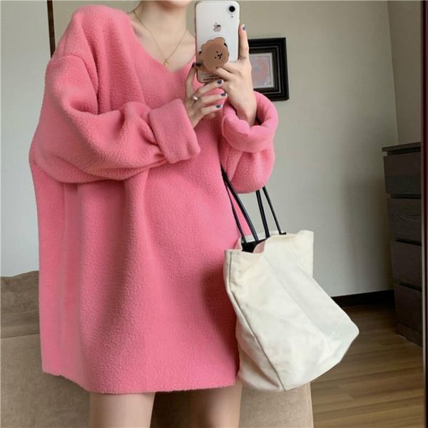 

women's hoodies & sweatshirts 2021 winter fashion pink leeopard oversized hoodie women long sleeve fleece hooddies print casual loose p, Black