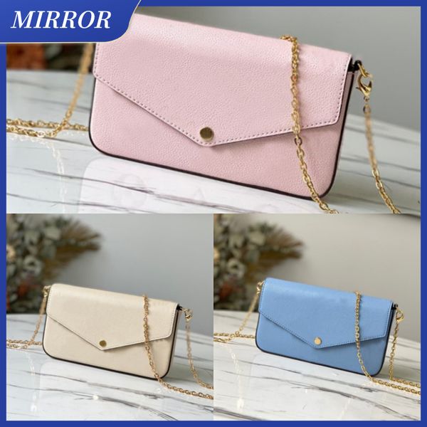 

mirror ladies luxury bag chain messenger bag leather small handbag wallet in stock