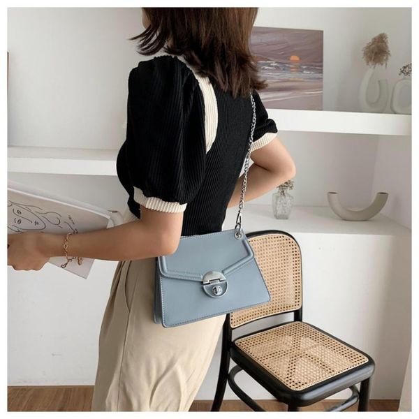 

evening bags elegant solid color flap crossbody bag pu leather women's designer handbag chain shoulder messenger for lady