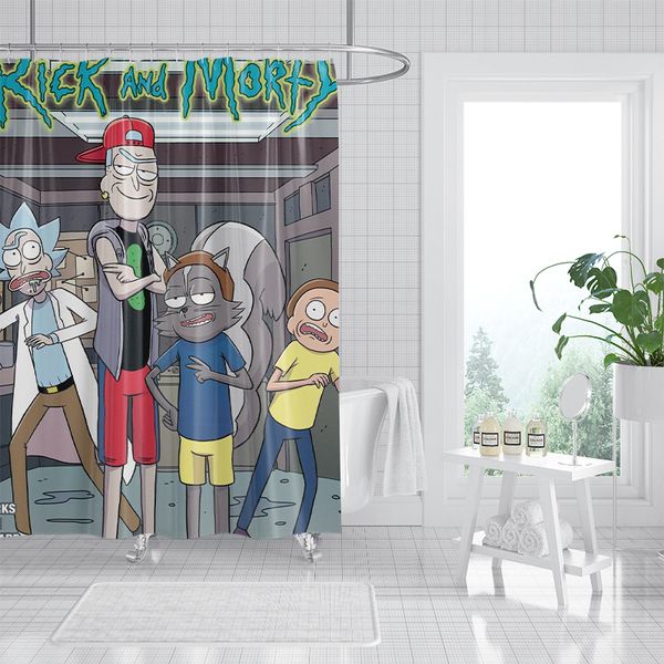 

man and wolf animated character pattern 3d printing shower curtain waterproof, antifouling, durable and fine workmanship