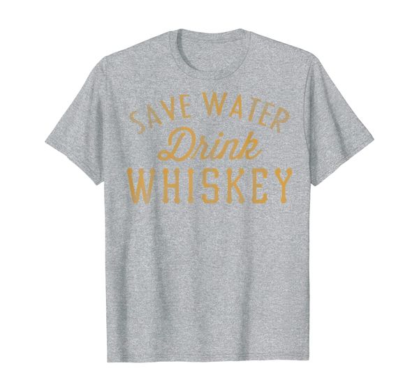 

save water drink whiskey vintage graphic t-shirt, White;black