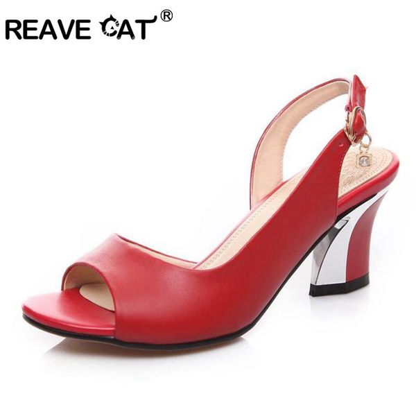 

genuine leather shoes women sandals peep toe high heels ankle strap ladies buckle crystal a228 dress, Black