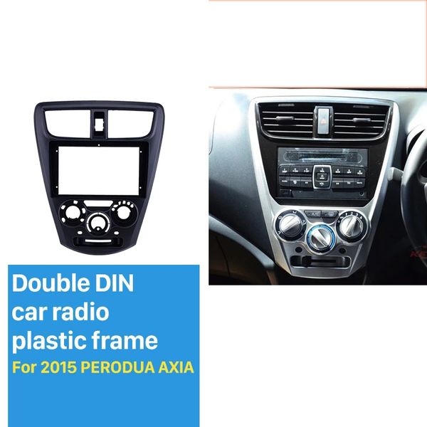 2-Din-9-Zoll-In-Dash-Autoradio-Blende-Panel-Zierrahmen-Installationssatz für 2015 PERODUA AXIA im OEM-Stil