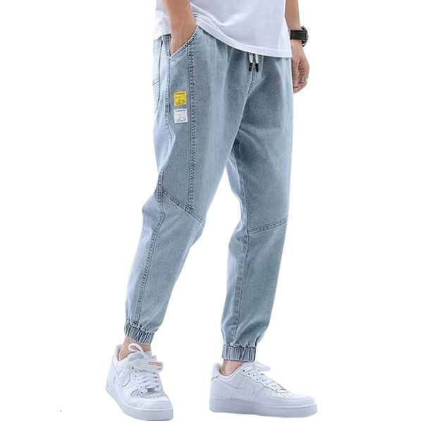 

men's jeans spring loosed male brem pants simple cozy all-match everyday straight harelan beam foot denim 4l83, Blue