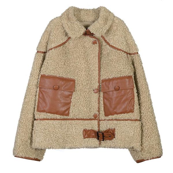 

women's jackets faux fur female jacket autumn winter coat women clothes 2021 korean vintage loose manteau femme chaqueta mujer zt4611, Black;brown
