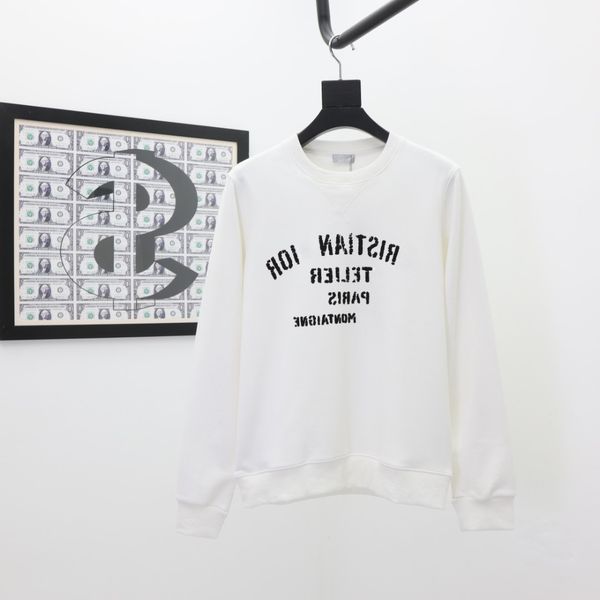 

men's cotton sweatshirt letter print hoodie women's loose autumn/winter black and white couple sweaters 756