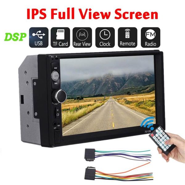 

car video 7010b 7 inch stereo radio mp5 player ips full view hd touch screen support dsp bluetooth fm usb aux multimedia