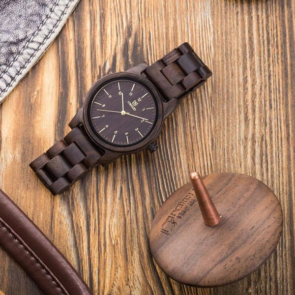 

wristwatches uwood wood watch men quartz watches man retro sandal wooden for women gift bamboo vingate wrist, Slivery;brown