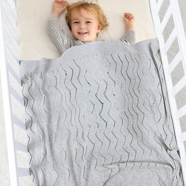 

baby blankets knitted cotton born infant summer breathable sleeping cover for stroller bed sofa multifunction children quilts & swaddling