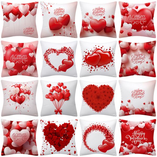 Ev Dekoratif Yastıklar Kılıfları Aşk Balon Yastık Kılıfı Nefes Kare Yastık Örtüsü Sevgililer Günü için 16 Stilleri T9i001685