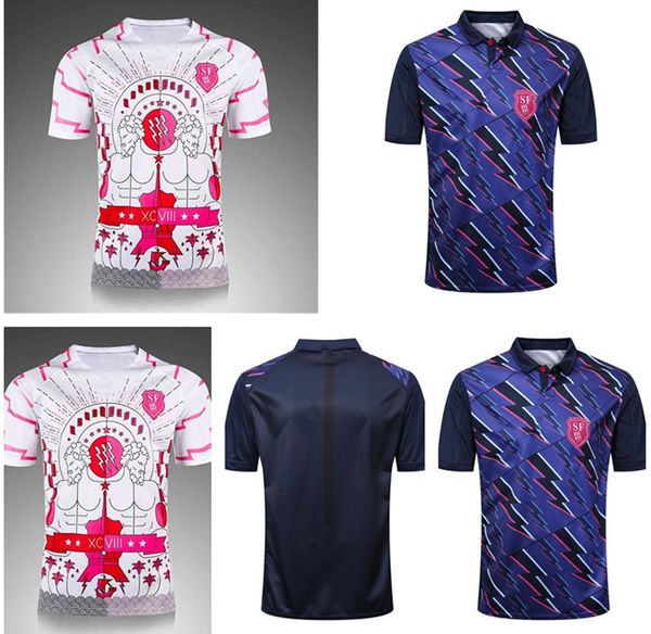 

2021 paris national team rugby jersey 18 19 men's home court away game jerseys souvenir fans version t-shirt uniform, Black;gray