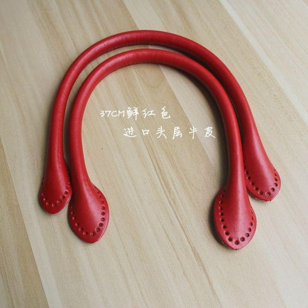 

bag parts & accessories cowhide genuine leather diy handbag handle 37/58cm repair replacement and multi colors, Black