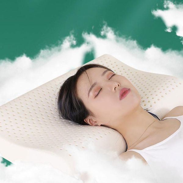 

pillow pure latex orthopedic 60x40cm sleeping pillows remedial neck protect health care massage bed slow rebound