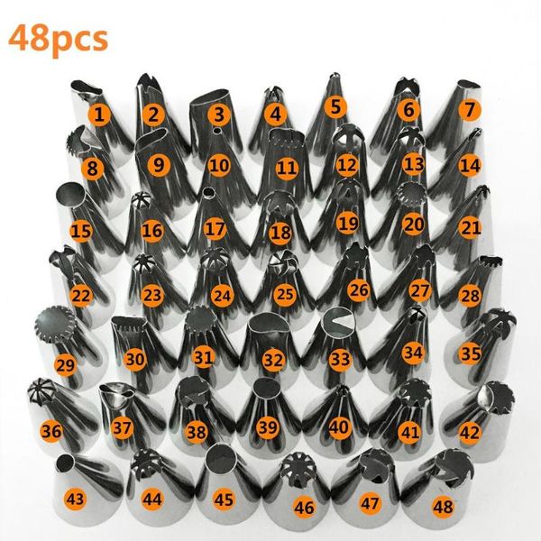 

cake tools 48pcs stainless steel icing piping nozzles tips decorating baking tool