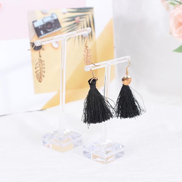 

jewelry pouches, bags 2pcs/set black & clear acrylic earrings display rack stand organizer holder case necklace bouches ornament hanger t-ba, Pink;blue