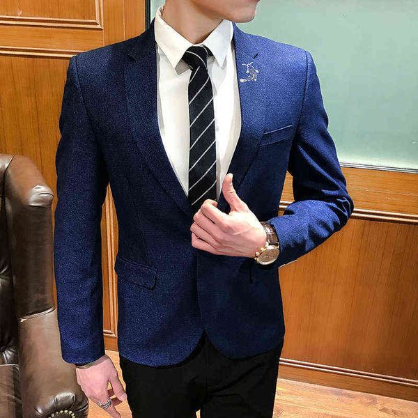 

luxury suits blaze spring and autumn casual slim small suit single coat korean version convenient wtern men's wear, Black