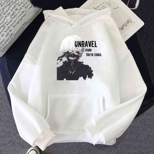 Tokyo Ghoul Übergroßes Sweatshirt Kaneki Ken Print Harajuku Hoodie Frühling Streetwear Colors12 Unisex Anime Damen/Herren Casual Kpop Y0820