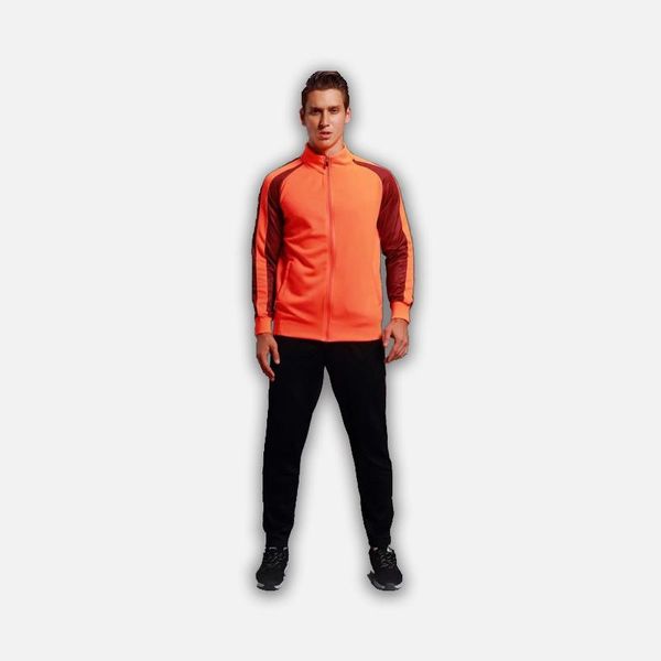 

custom print football training tracksuits jacket and pants gym clothing, White;black