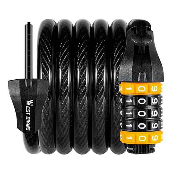 

bike locks 1.2/1.5m cycling bicycle lock bikes cable wheel anti-theft riding coded with rack accessories