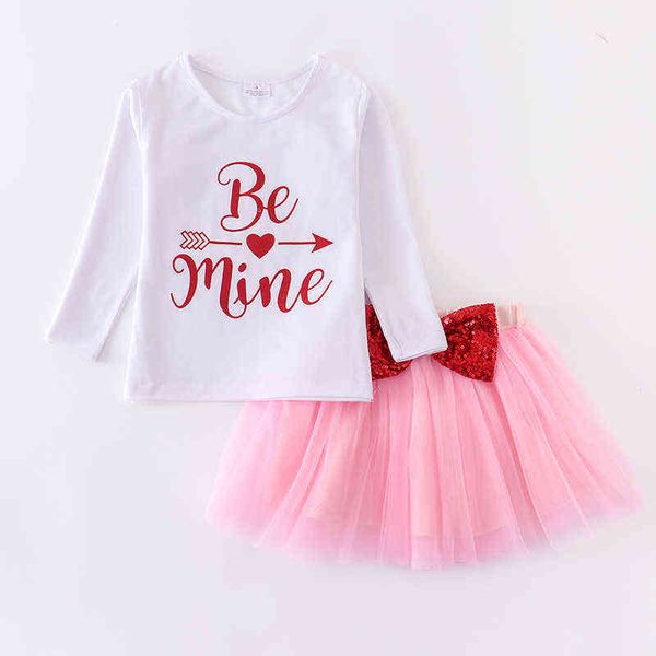 Girlymax Valentinstag Baby Mädchen Be Mine Rosa Tutu Rock Twirl Kleid Knielang Kinderkleidung G1218