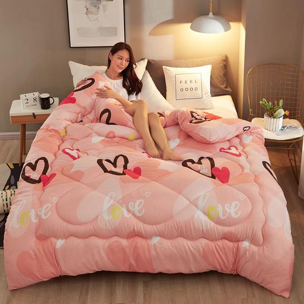 

pure color thicken duvet with stuffing patchwork quilt warm winter bed cover comforter bedset 220*240cm comforters & sets