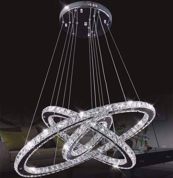 

chandeliers 3ring modern k9 crystal chandelier nordic led hanging lights hanglamp lighting fixtures lustre ceiling round