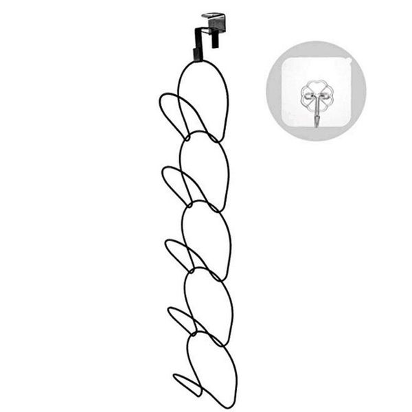 

wardrobe hat hooks iron wire over-the-door stackable chain display rack/clothes bag ties scarf hanging storage black & rails