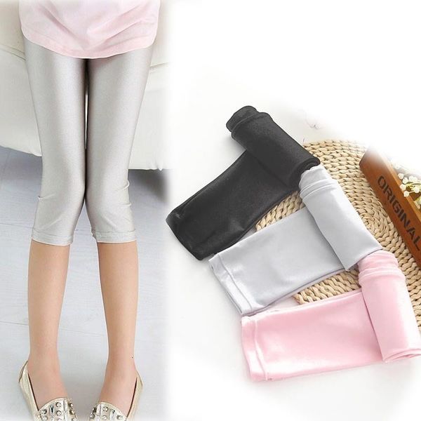 

trousers summer girls leggings children cropped capris pants panties pencil leggins for kids leginsy thin luster t4sj, Blue