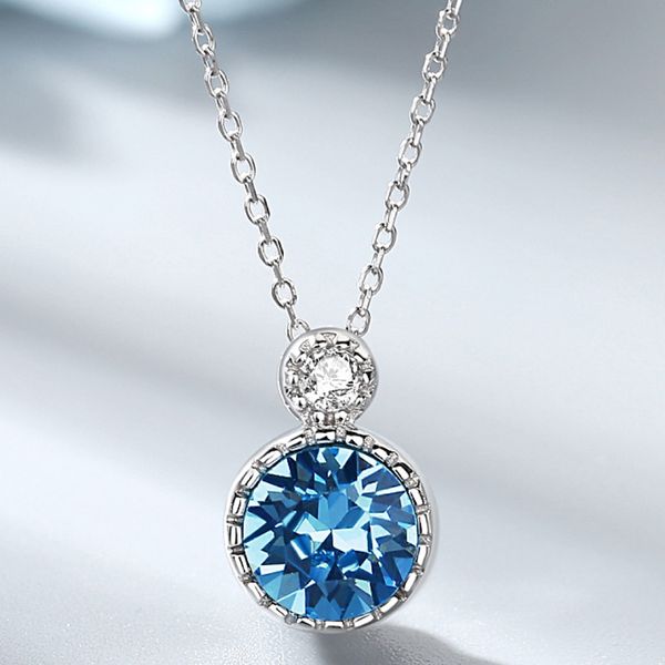 

ocean heart 925 sterling silver necklace wild clavicle chain female austrian crystal simple high-end jewelry