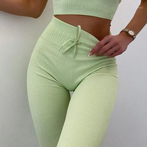 

yoga outfit pants women leggings for fitness seamless sport tights drawstring gym clothing sweatpants