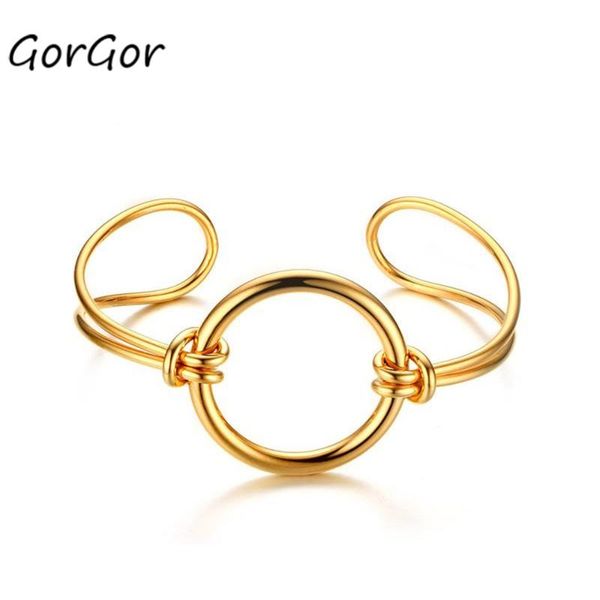 

bangle gorgor bangles women stainless stain gold plating open small exquisite europe and america style cater trend b-195g, Black