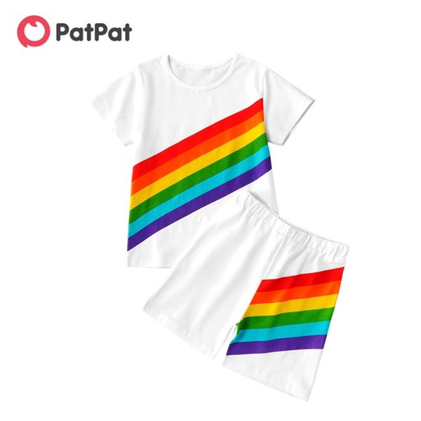 

summer 2pcs kid short-sleeve cotton shorts suit vacation suits 210528, White