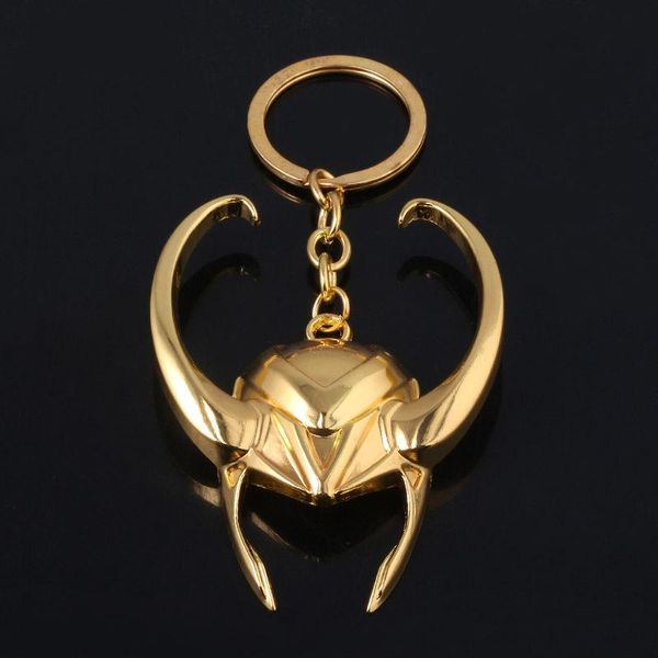 

pendant necklaces design retro nordic mythology demon loki helmet necklace keychain men and women casual charm gift, Silver