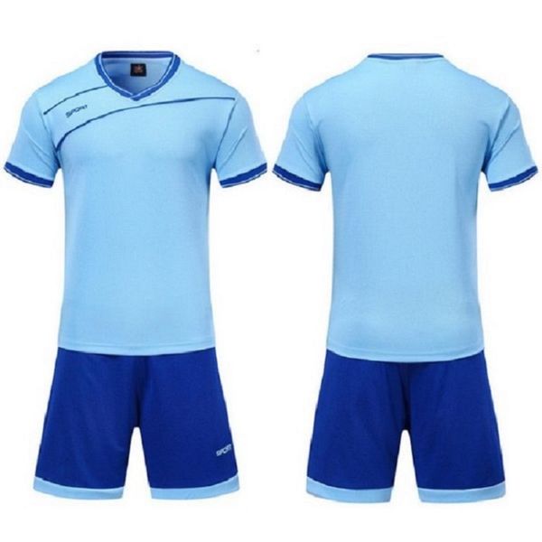 

2021 custom soccer jerseys sets smooth royal blue football sweat absorbing and breathable children's training suit jersey 50, Black;yellow