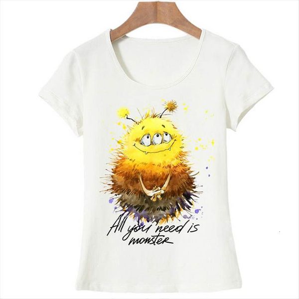 

brand summer o neck cute womens cartoon printed casual, White