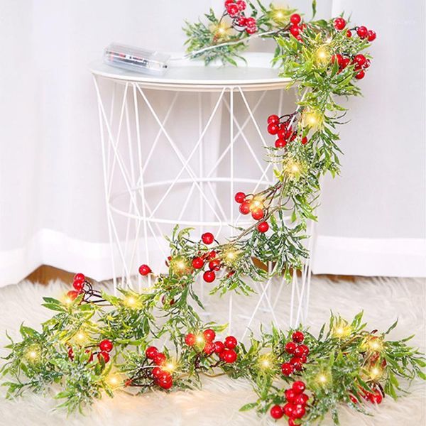 

christmas decorations red fruit rattan lights string garlands with 20 led atmosphere decoration for party holiday decor
