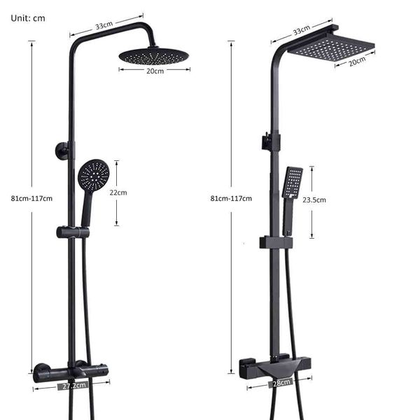 

bathroom shower heads black thermostatic faucet bathtub control system kit cold temperature faucets q865
