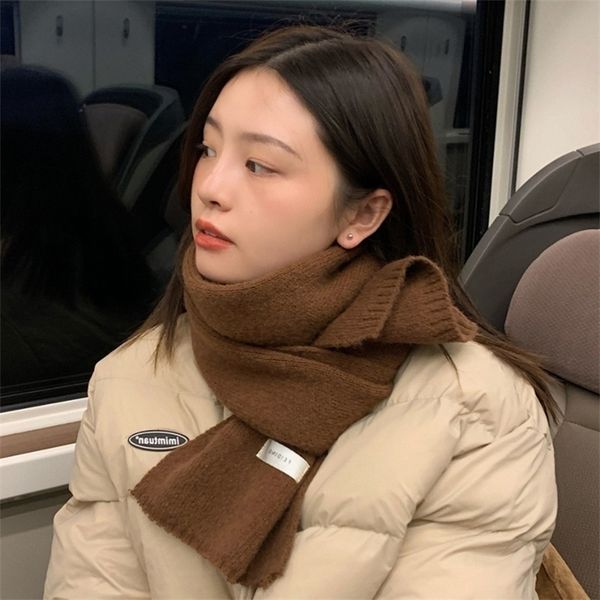 

beautiful explosion of korean warm solid color scarf women's fall and winter versatile fashion student knitted bib men's new style, Blue;black