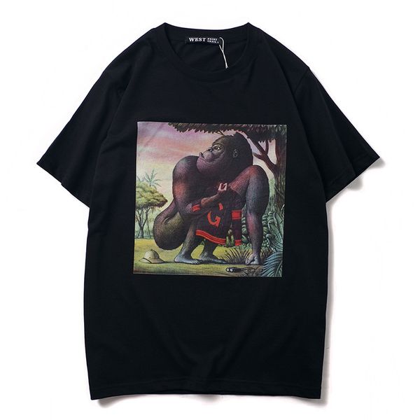

men's t-shirts cotton t-shirt 2021 men, orangutan 3d, hip hop, skateboard, street, # n298 kenye,, White;black