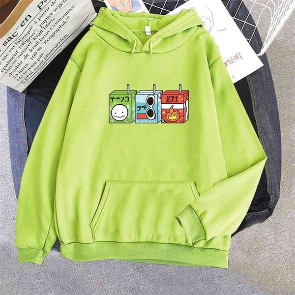 Sonho equipe caixas de suco hoodie estética harajuku harajuku camisolas womens unisex gráfico manga comprida roupas tops 210805