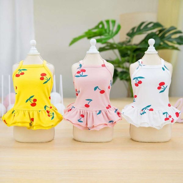 

cat dog clothing pet spring summer 21 cherry suspender skirt h